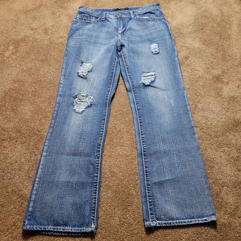 Black Rock Brand Relaxed Straight leg men's‎ 33x32 Distressed Blue Jeans